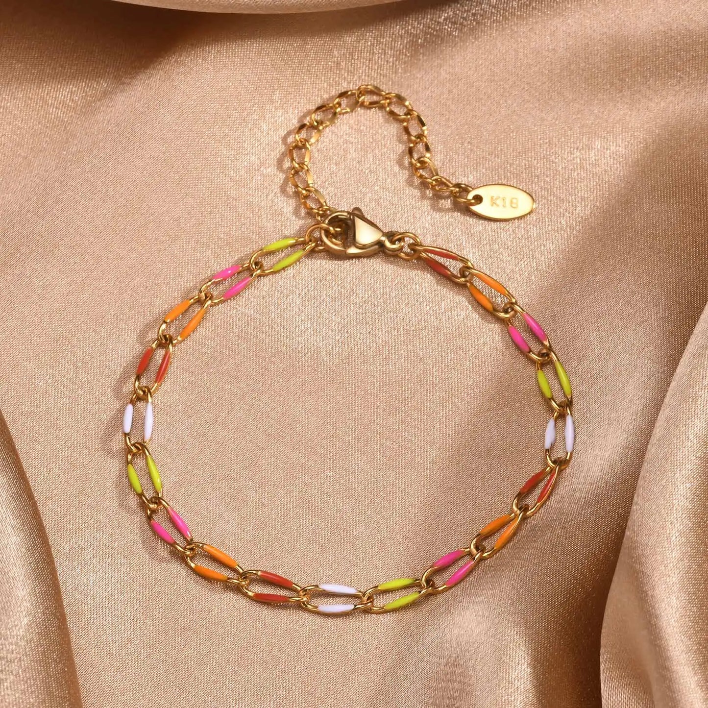 Multi-Colored Gold Plated Bracelet