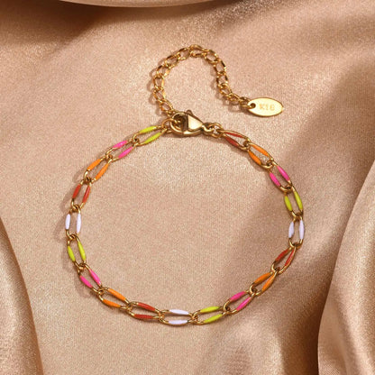 Multi-Colored Gold Plated Bracelet