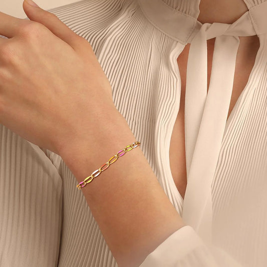 Multi-Colored Gold Plated Bracelet