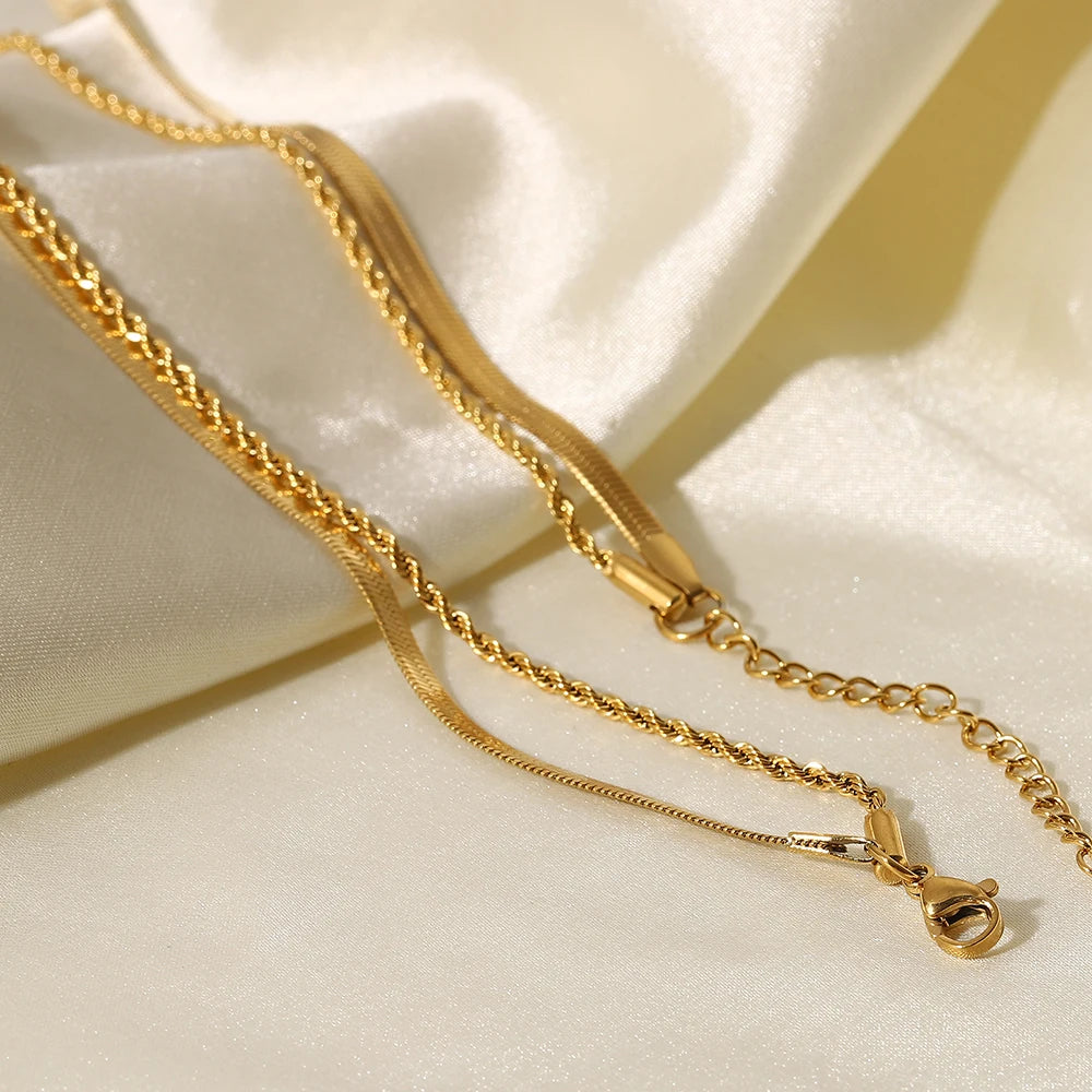 Gold Layered Flat Snake Chain