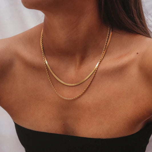 Gold Layered Flat Snake Chain
